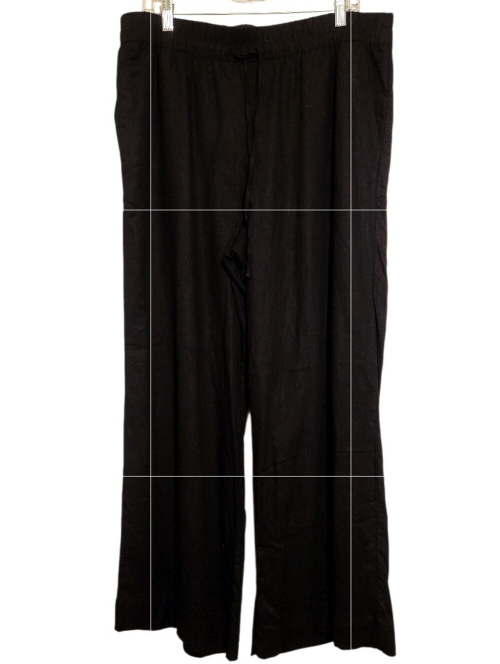 A New Day | Women’s Classic Black Wide Leg Linen Blend Pants (Size XL)
